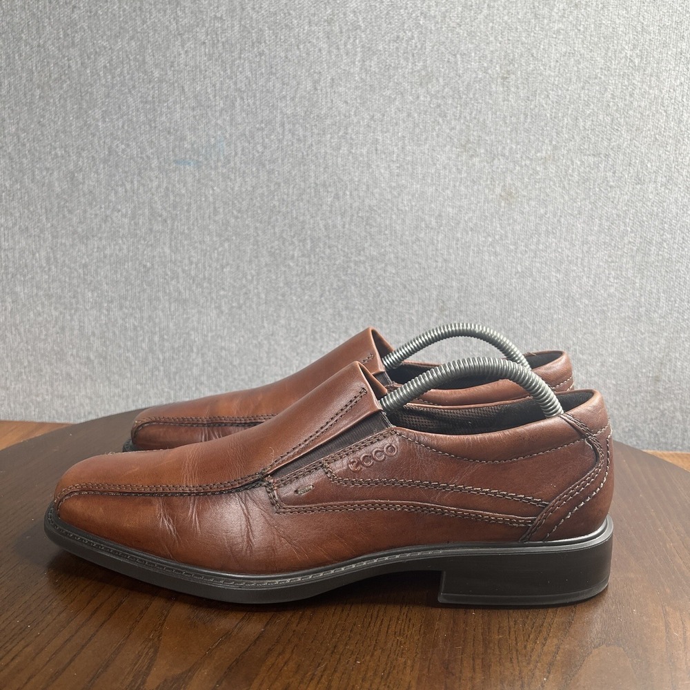 Ecco Shoes Mens Size 42/‎ 8 Brown Leather Comfort Slip On Loafers Casual